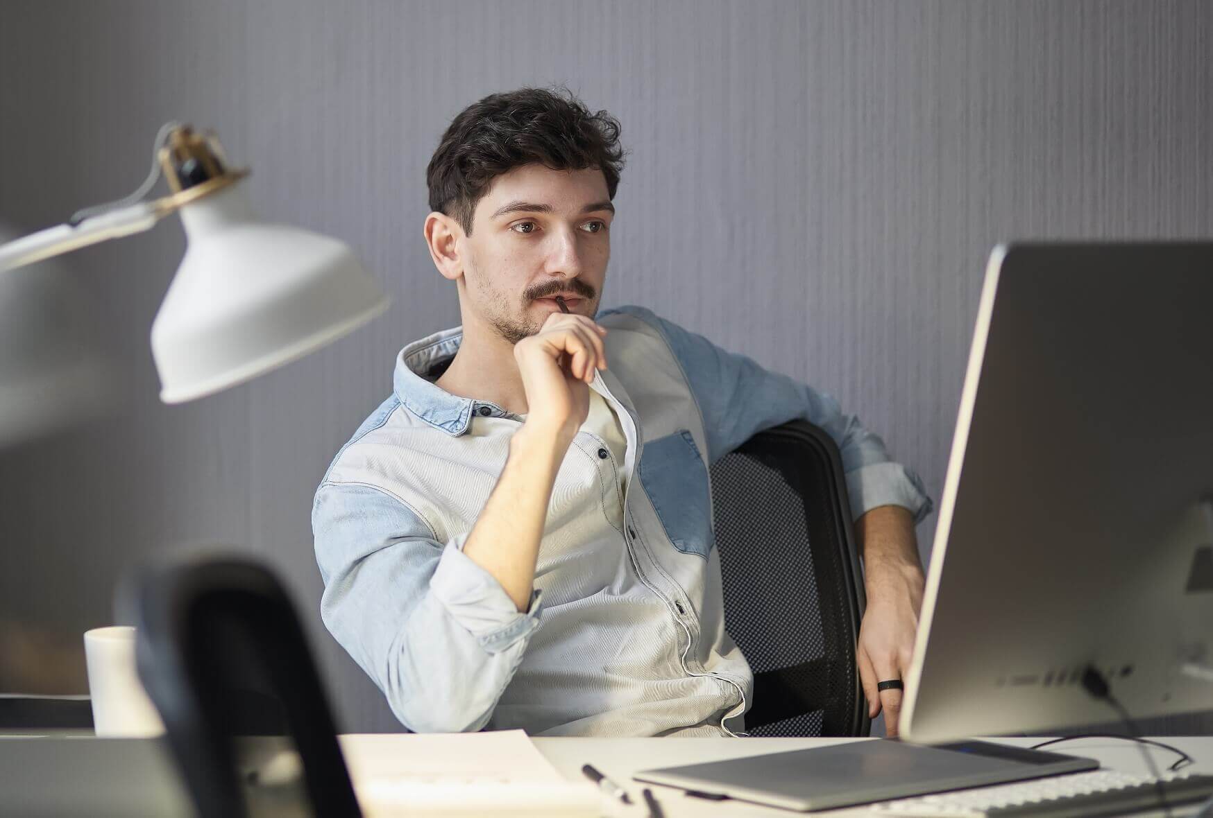 A man thinking about solution