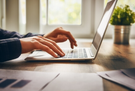 A person using a laptop