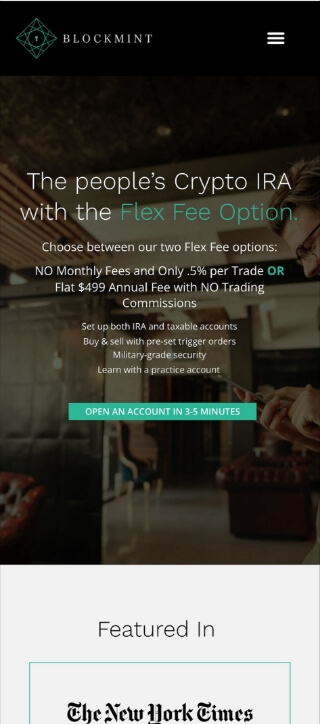 Blockmint Homepage mobile