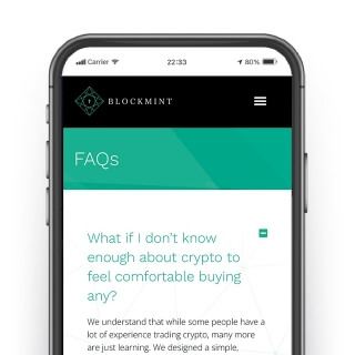 Blockmint Mobile view