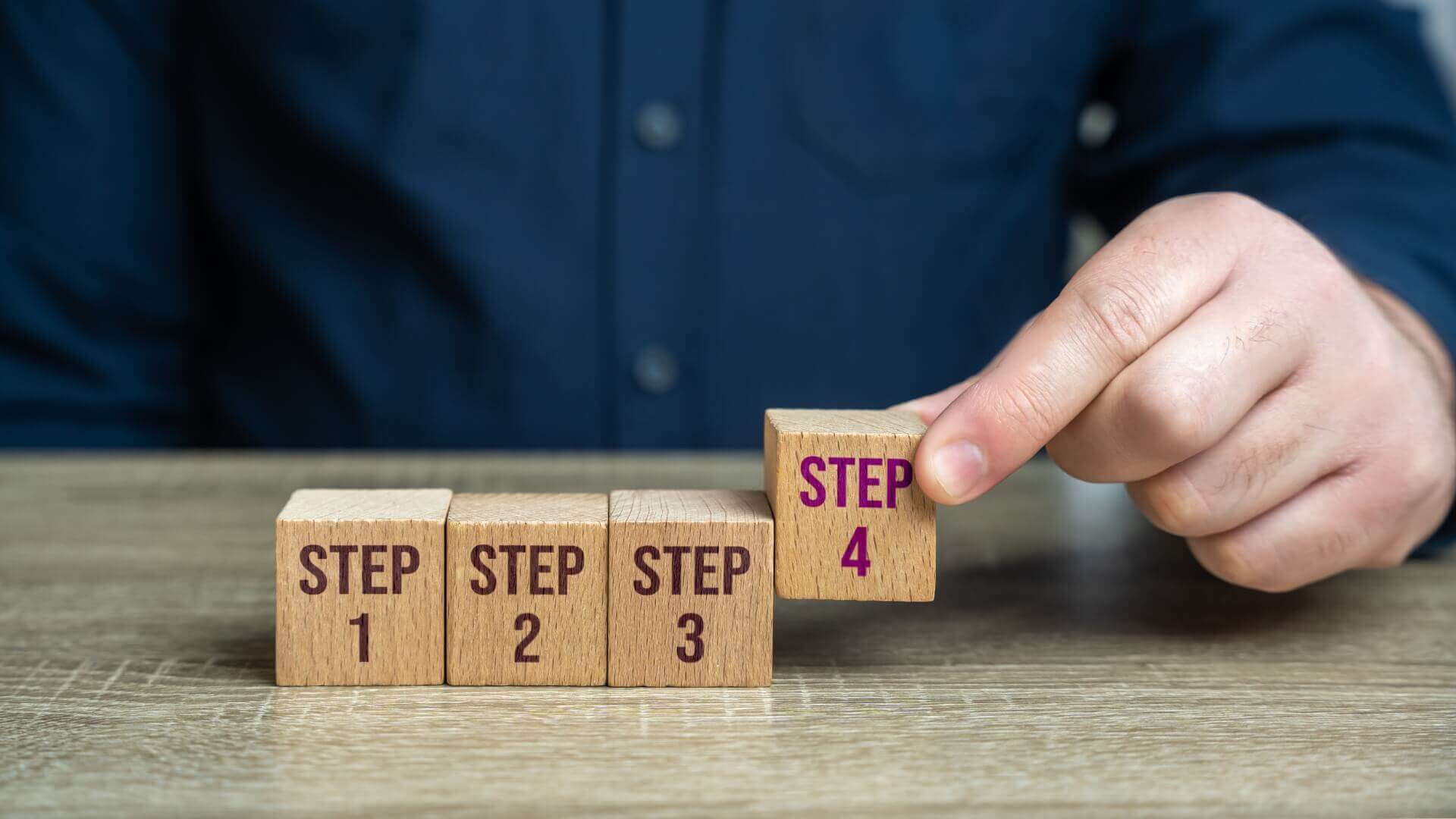 Steps in block of woods