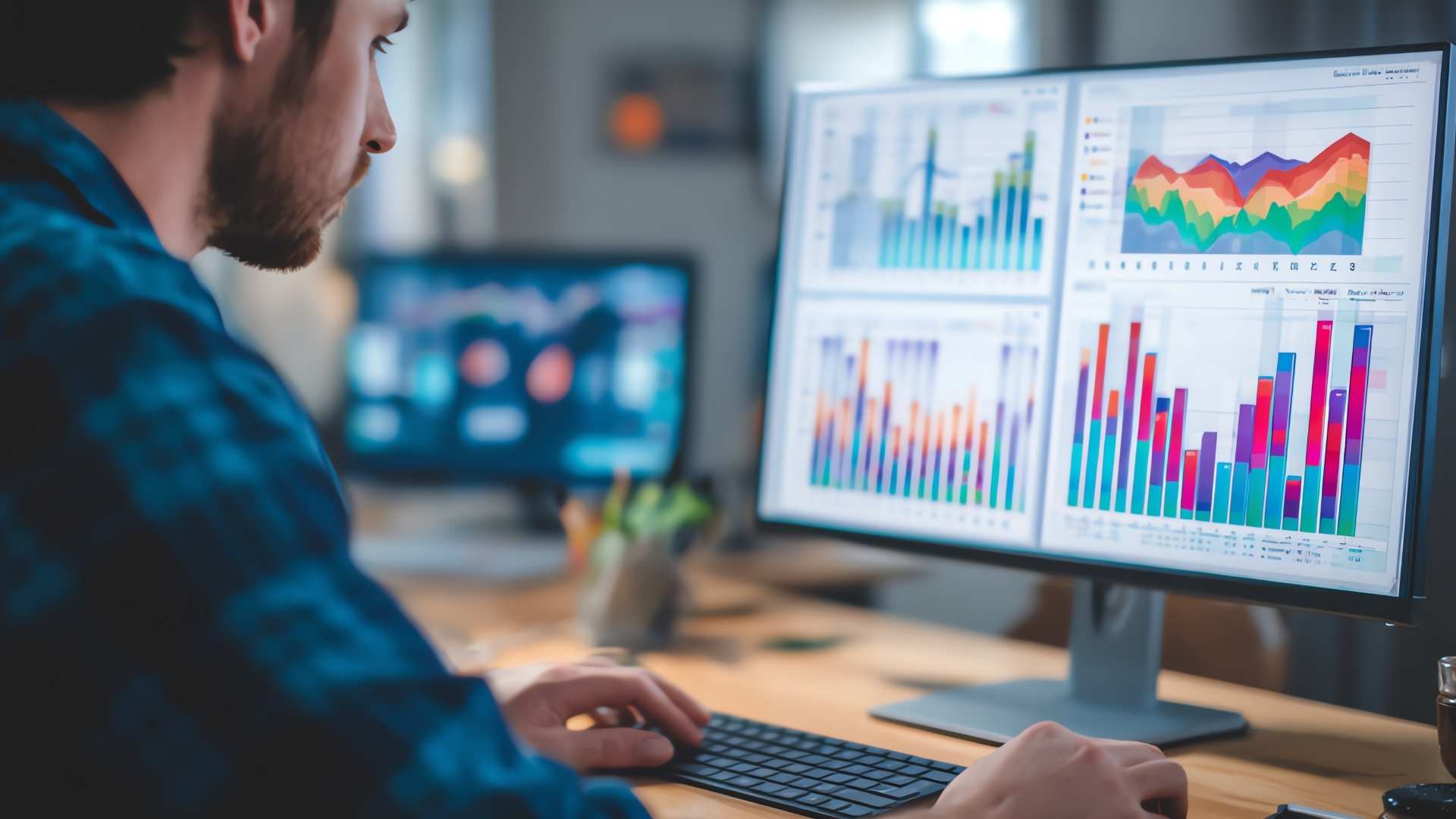business analyst using dashboard to track KPI