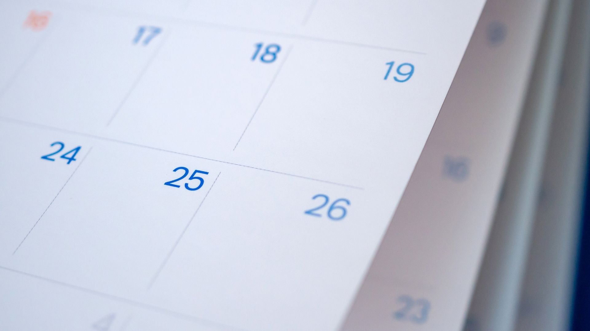 close up image of a calendar flipping