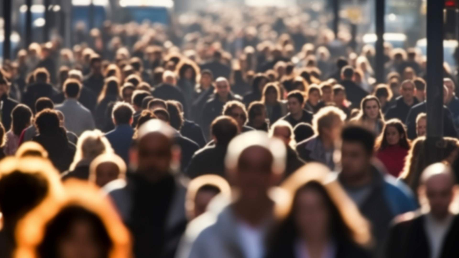 crowd people in the city street