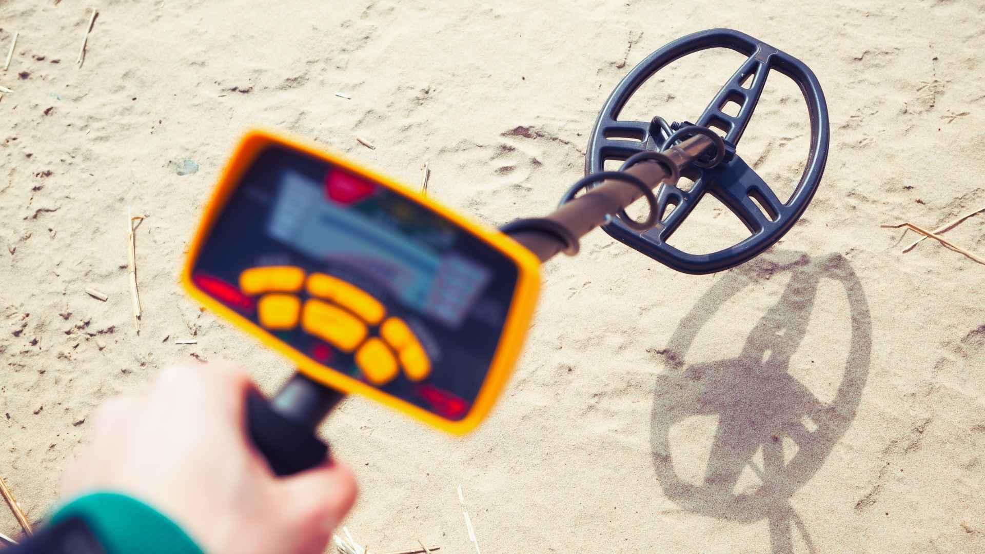 metal detector on beach