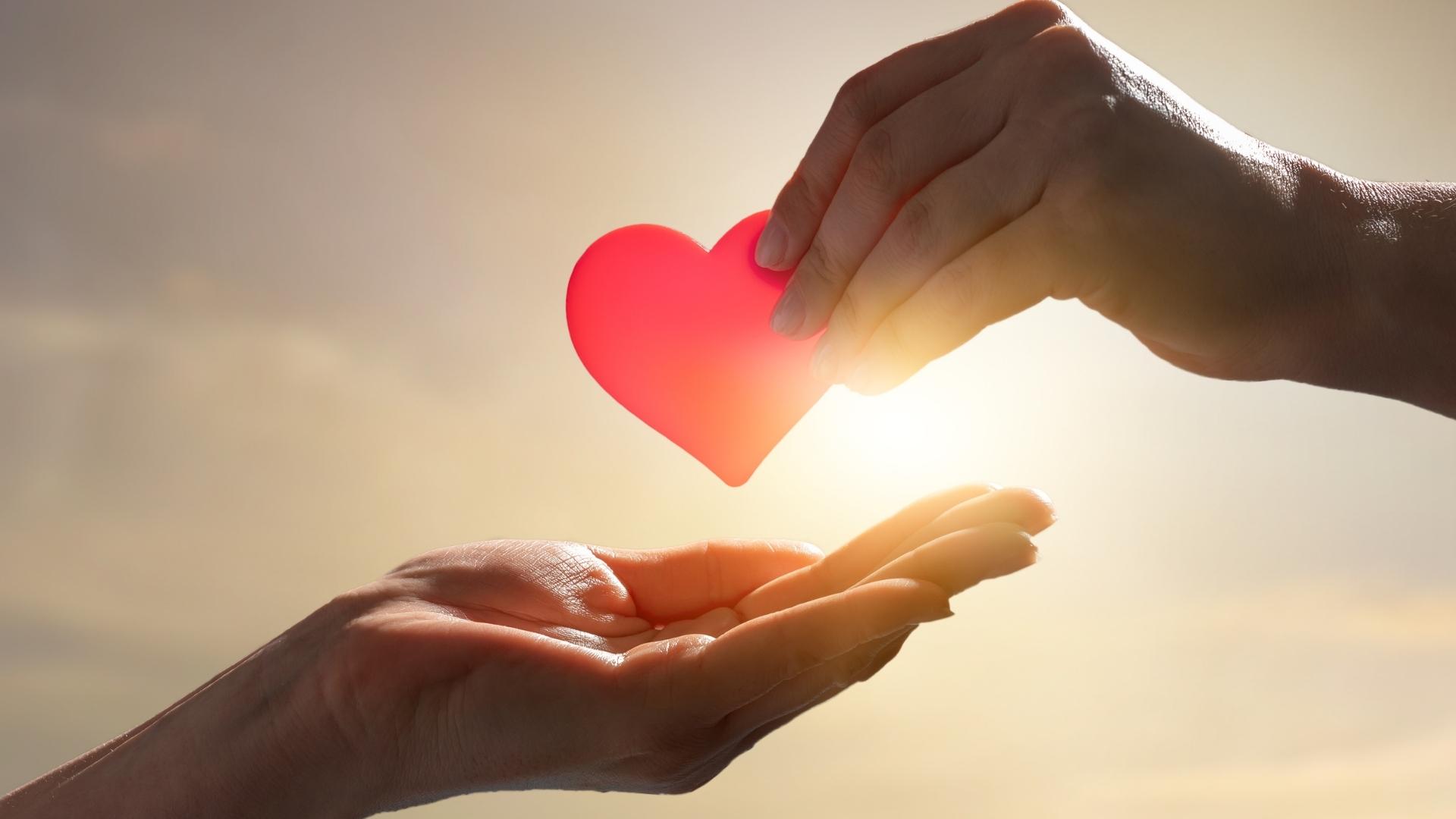 passing the paper heart to someone