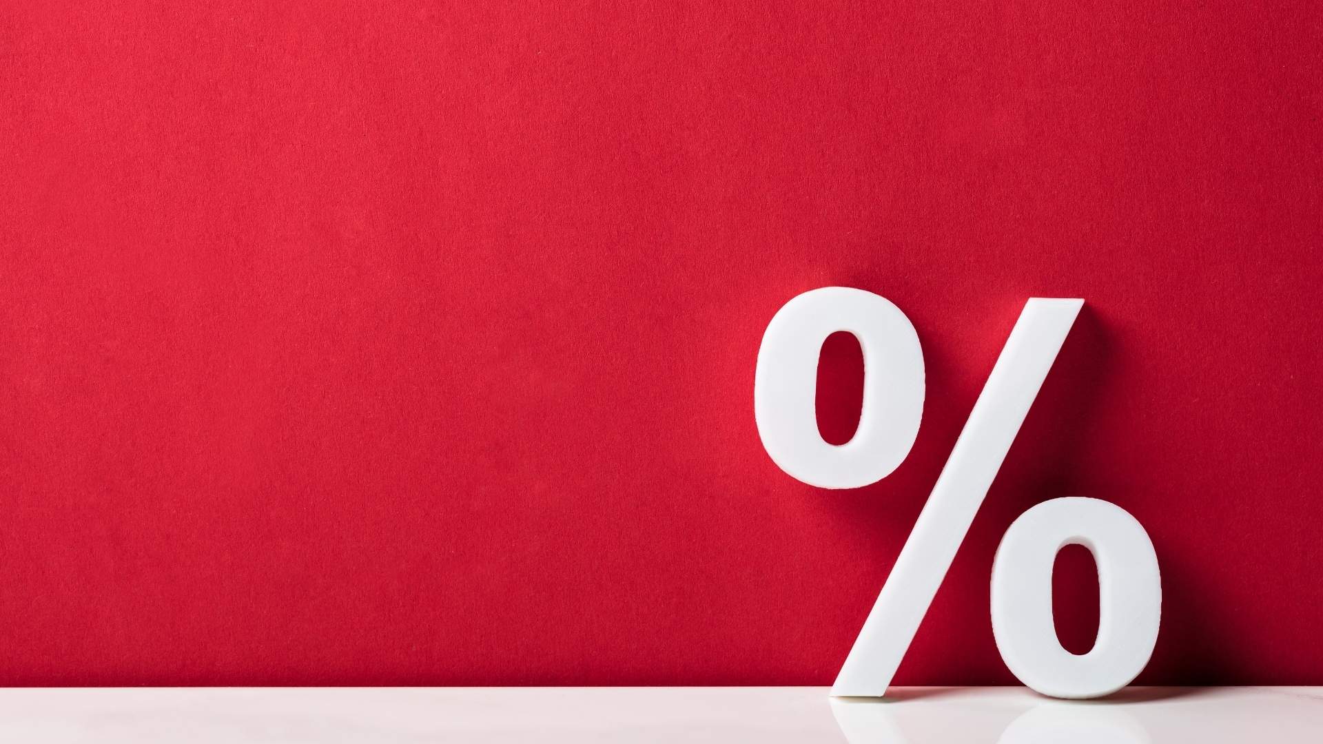 percentage symbol in red background