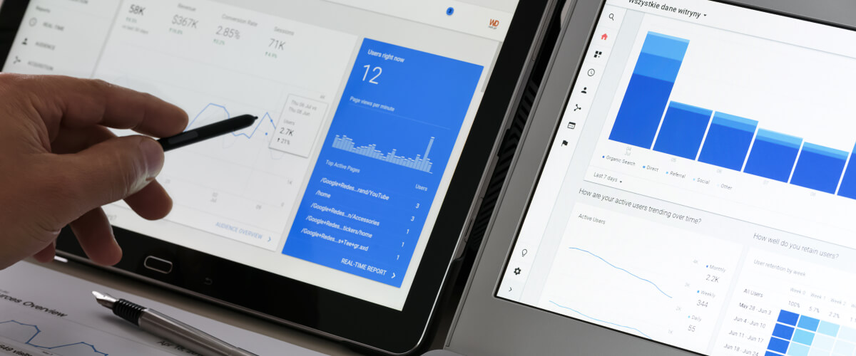 person analyzing google analytics results