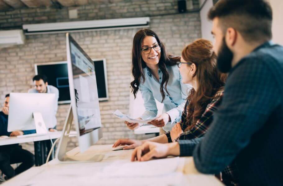 Talking to team leader