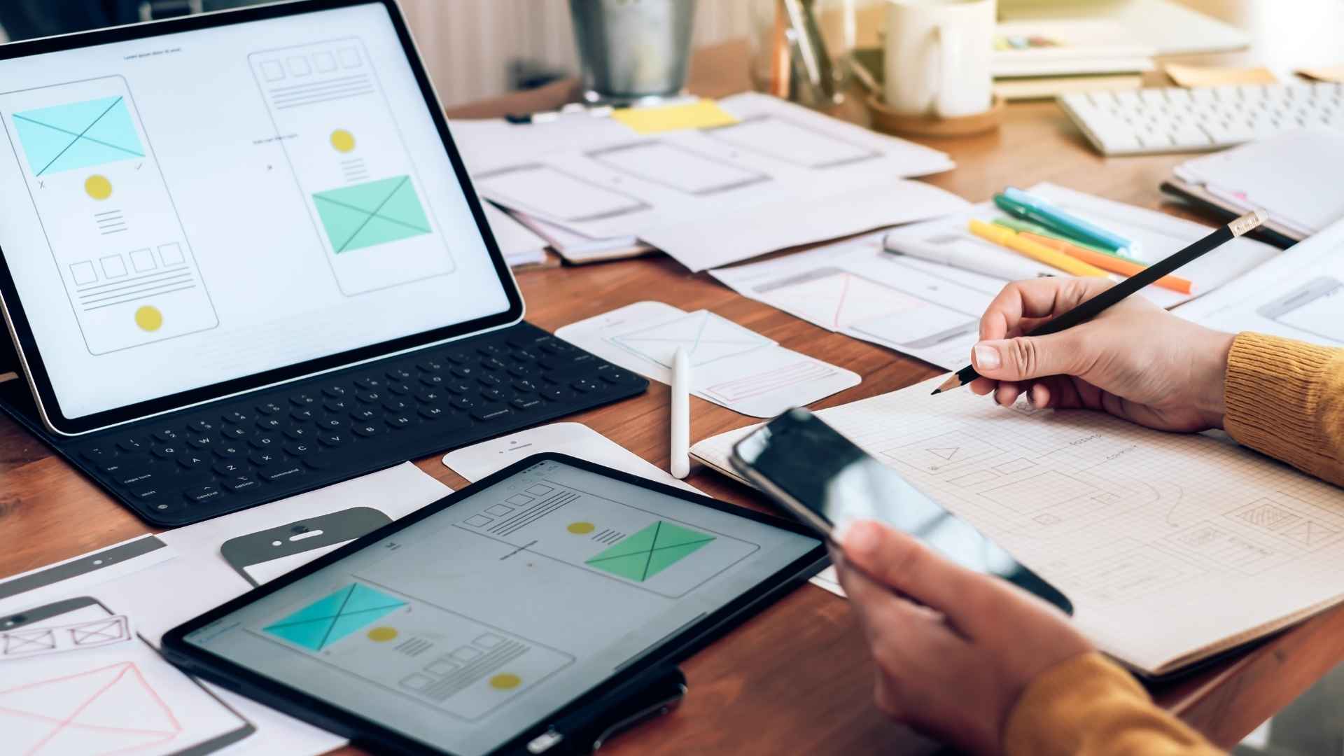 web designer working on a UX development