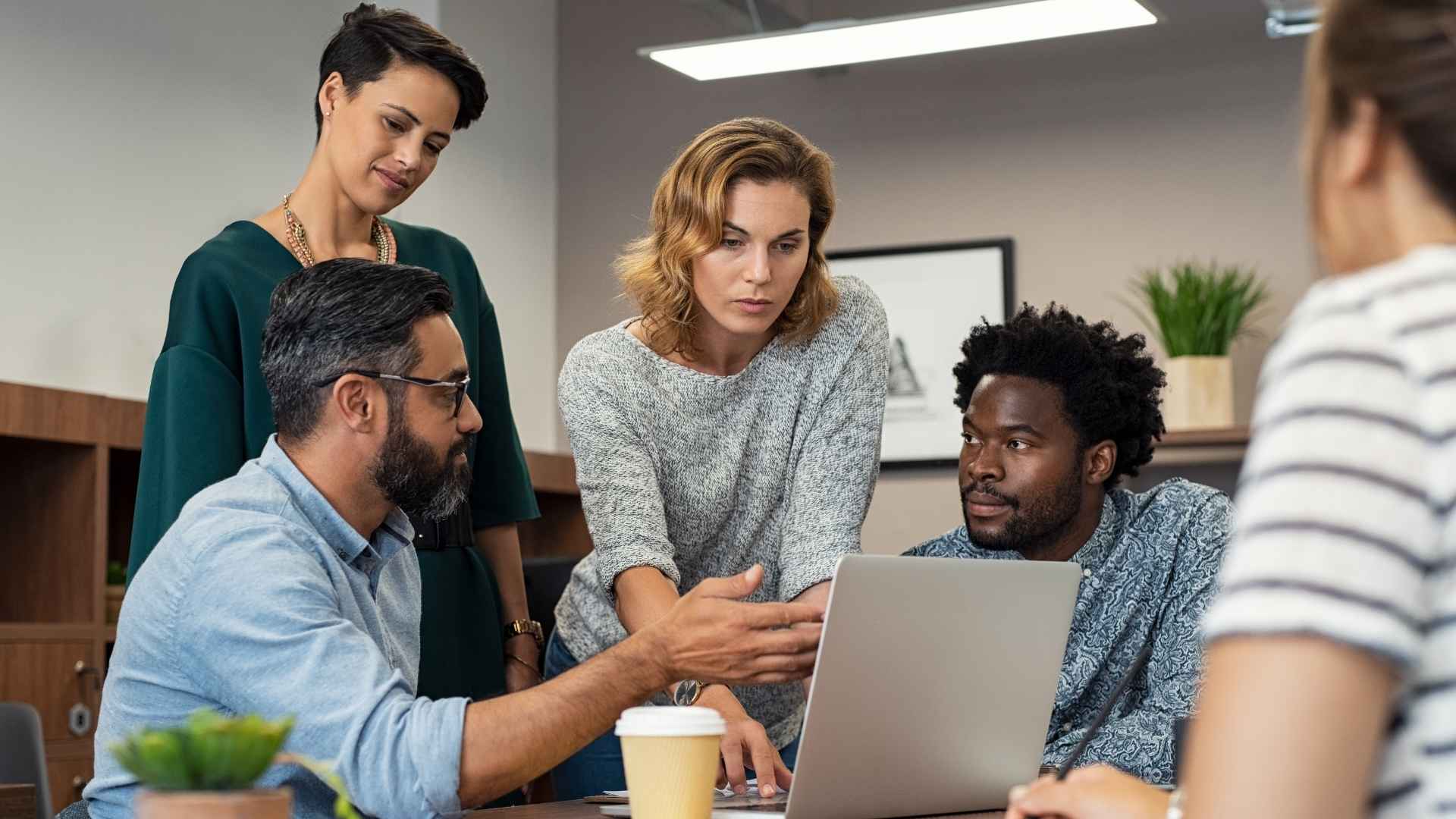 work group teaming up for a plan