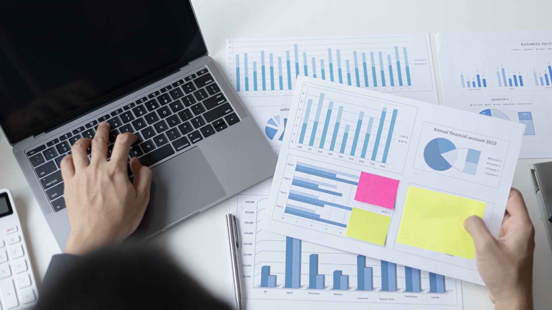 worker examining results from a case study