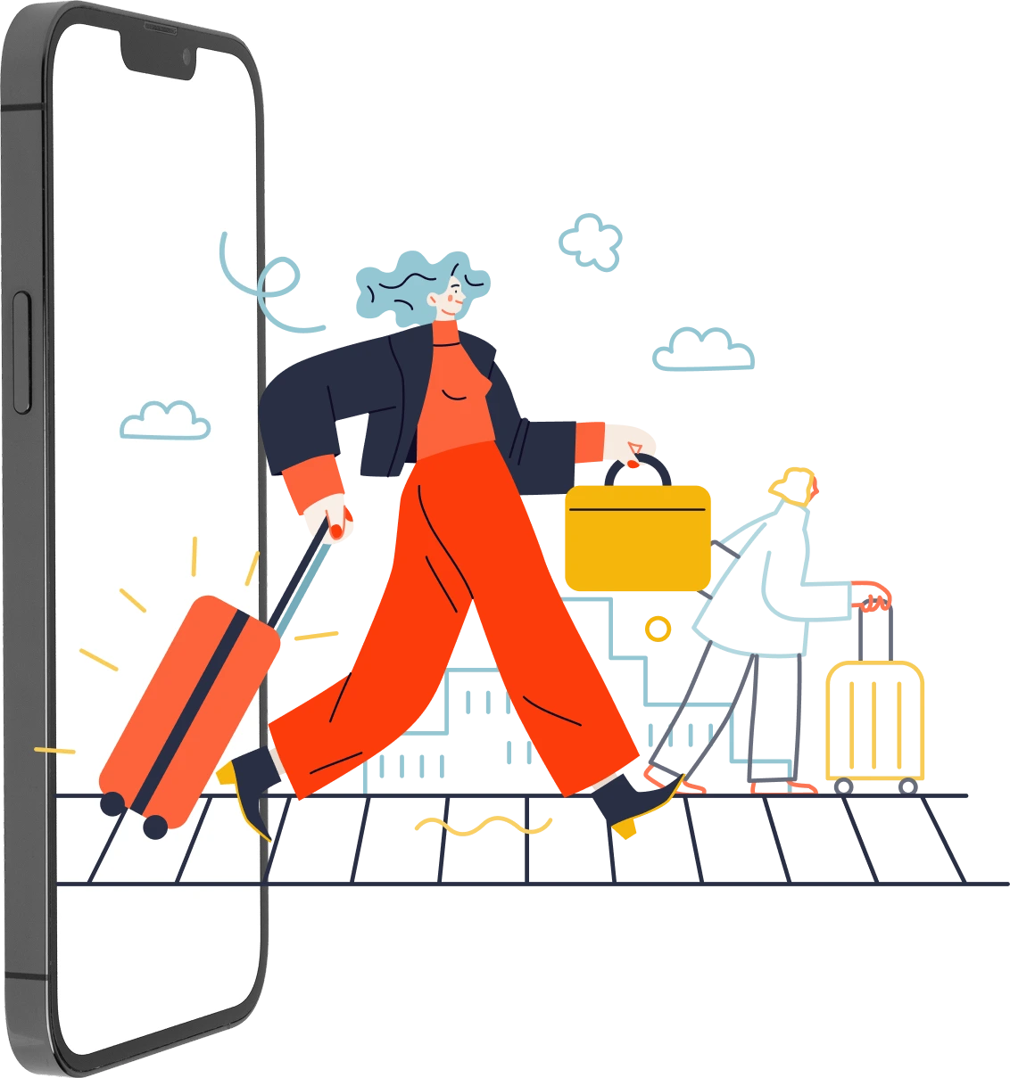 A traveler from a phone