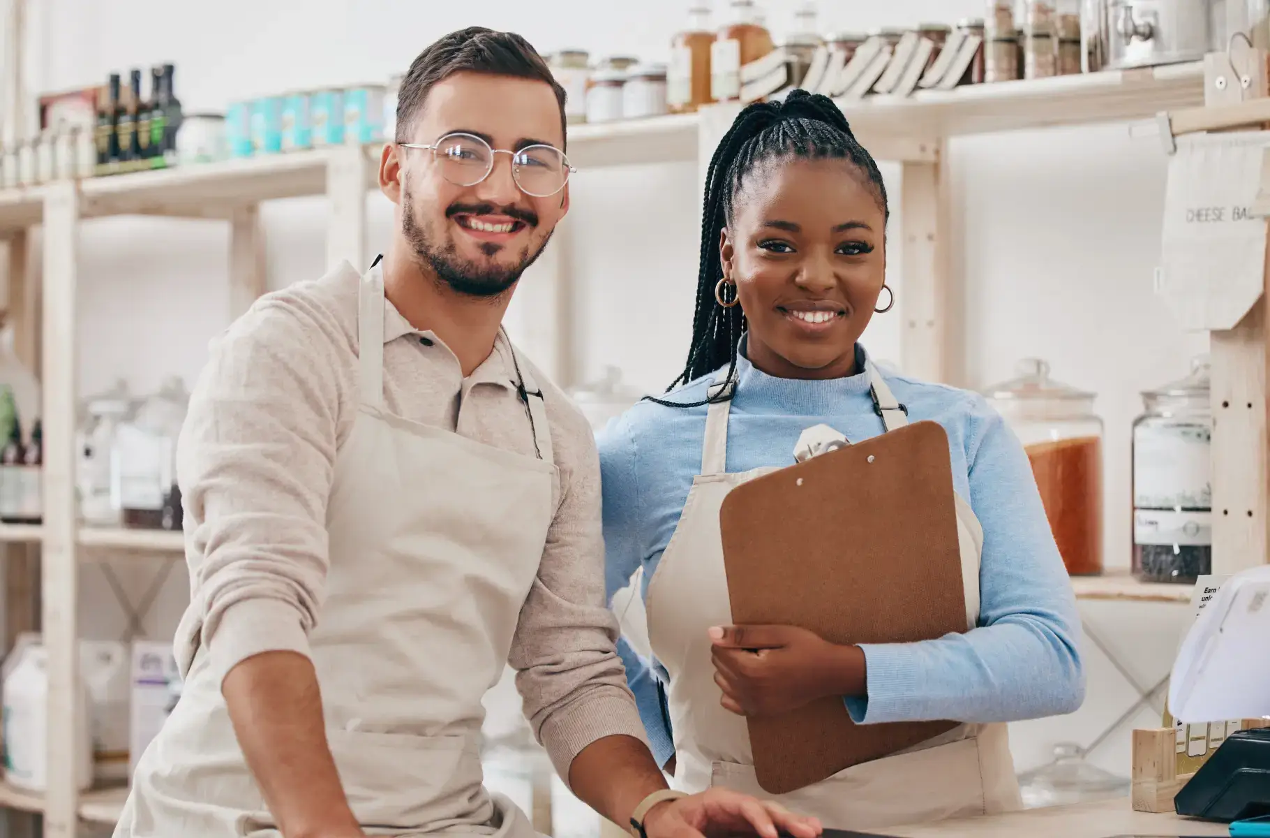 owner of the shop smiling