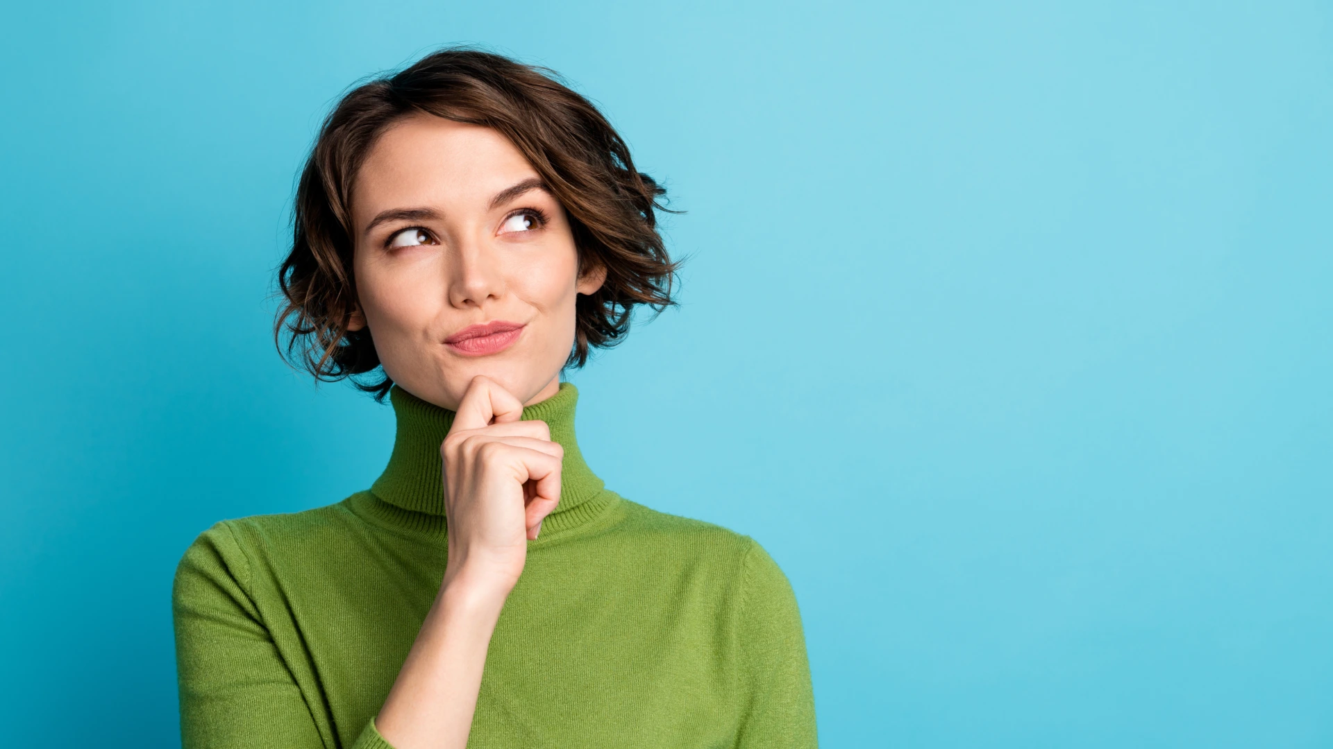 Portrait of minded woman