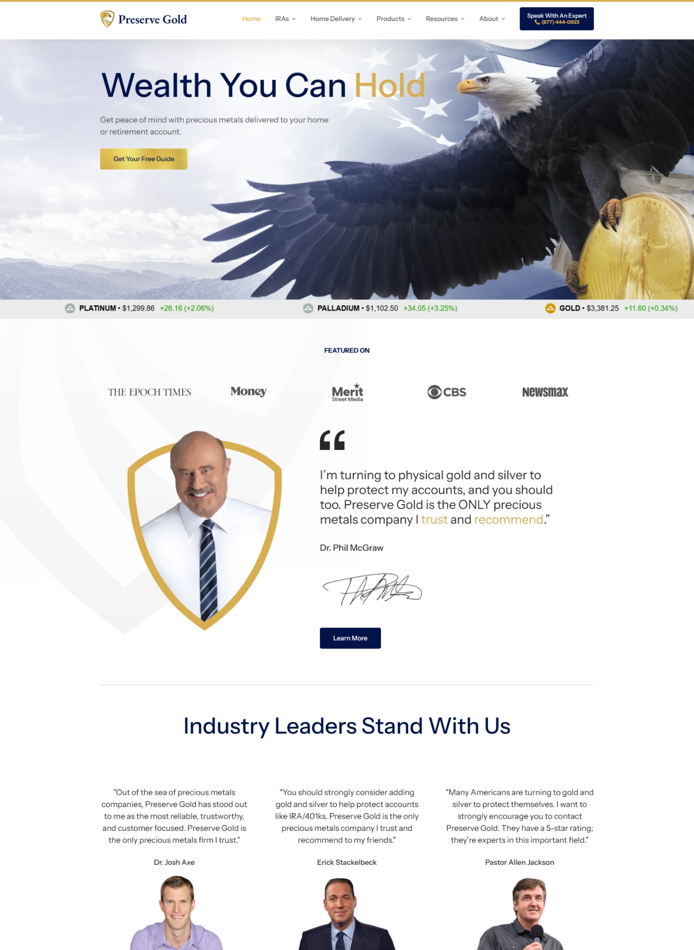 Preserve Gold Website